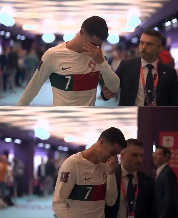 호날두가 패배 후 오열하는 모습이 중계화면에 오랫동안 잡혔다. /트위터