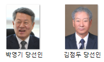 박영기(왼쪽) 대구시체육회장 당선인 김점두(오른쪽)경북체육회장 당선인