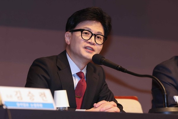 한동훈 국민의힘 비상대책위원장이 7일 서울 중구 한국프레스센터에서 열린 관훈클럽 초청 토론회에서 발언하고 있다. 연합뉴스