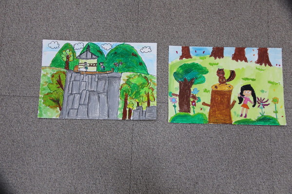 유치부 우수상 이시율(오천병설유치원 7세, 왼쪽), 진수아(산내들예능유치원 7세, 오른쪽) 작품