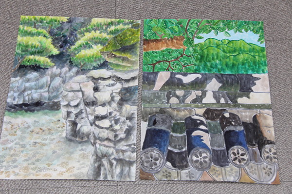 중등부 우수상 김혜리(경주근화여중 2학년, 왼쪽), 한소정(경주계림중 1학년, 오른쪽) 작품