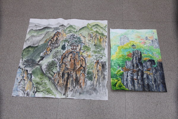 고등부 우수상 윤시후(포항예고 2학년, 왼쪽), 신채원(포항동성고 1학년, 오른쪽) 작품