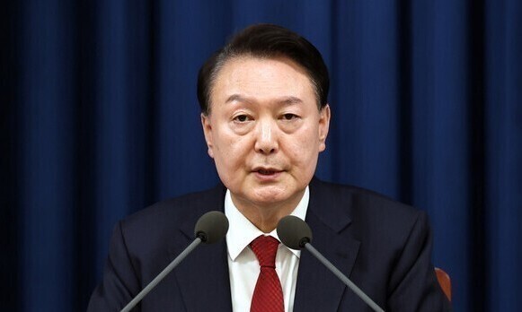 지난 3일 비상계엄을 선포하고 있는 윤석열 대통령. 대통령실 제공