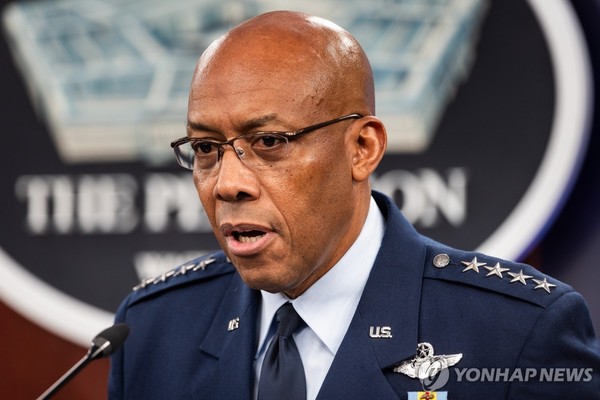 찰스 브라운 미국 합참의장. 연합뉴스
