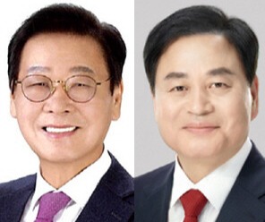 김응규(왼쪽) 전 경북도의회 의장, 배낙호 전 김천시의회 의장. 선관위 제공