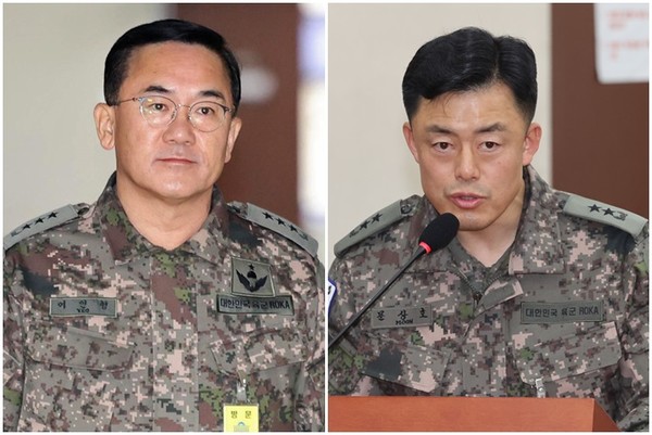 여인형 전 방첩사령관과 문상호 전 정보사령관. 연합뉴스