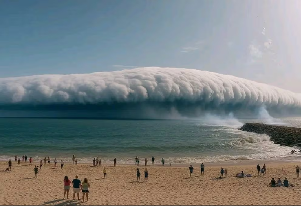 포르투갈 해안가에 나타난 거대한 구름 덩어리.엑스(X) 캡처