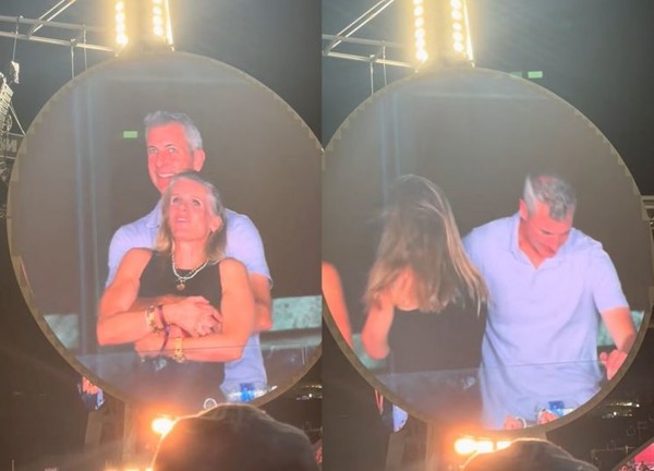 콜드플레이 콘서트 키스캠에 잡힌 중년커플. 틱톡.