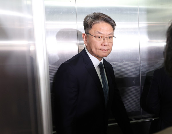 이시원 전 대통령실 공직기강비서관이 31일 서울 서초구 순직해병특검 사무실에 출석하고 있다. 연합뉴스