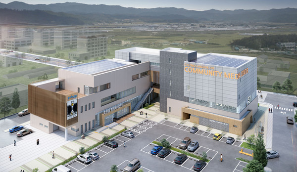 경북 포항시 남구 오천읍에서 경북시청자미디어센터와 오천읍행정복지센터 복합청사 착공식이 열렸다.사진은 복합청사 조감도.포항시 제공