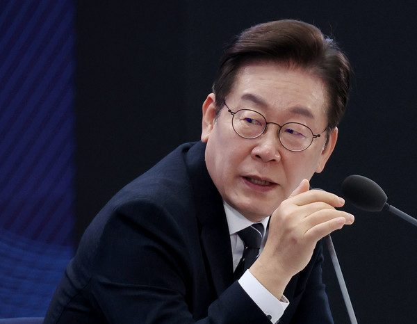 이재명 대통령이 지난 5일 인천 송도 컨벤시아에서 열린 바이오 혁신 토론회에서 발언하고 있다. 연합뉴스