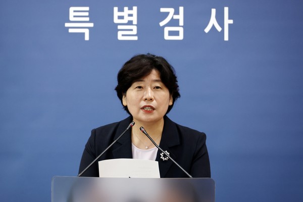 박지영 내란 특검보가 2일 서초구 서울고검에서 브리핑을 하고 있다. 연합뉴스