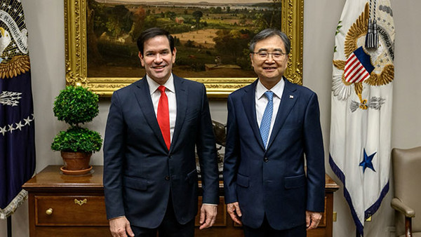 마코 루비오(왼쪽) 미국 국무부장관과 조현 외교부장관. 외교부 제공