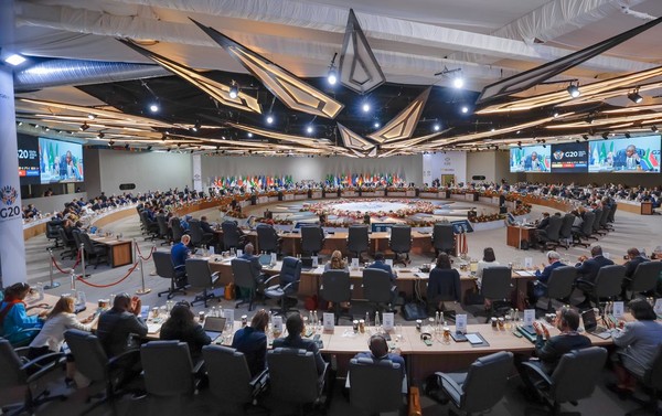22일(현지시간) 남아프리카공화국 요하네스버그 나스렉 엑스포센터에서 주요 20개국(G20) 정상회의에가 진행되고 있다. G20 진행위 제공