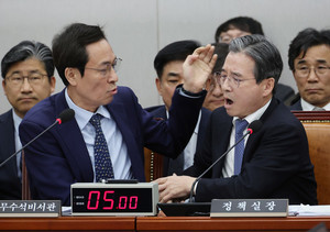 '딸 전세금' 질의에 <b>격분</b>한 <b>김용범</b>… "제 딸을 왜 끌어들이느냐"